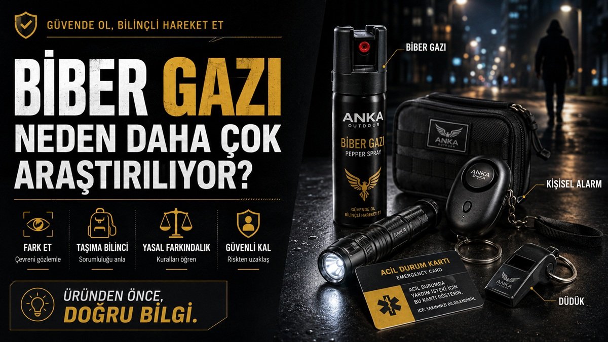 Biber gazı ve kişisel güvenlik ekipmanlarına artan ilgiyi anlatan haber görseli