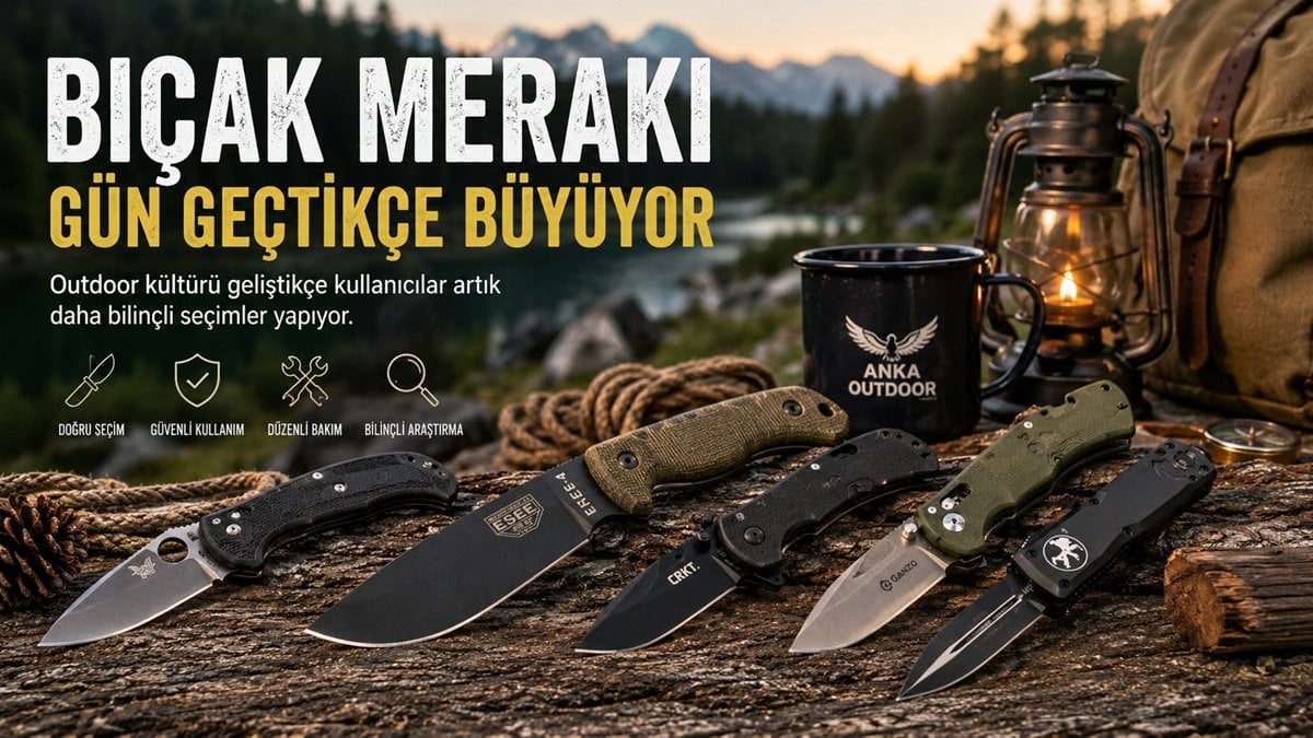 Bıçak merakının artışını ve outdoor ekipman kültürünü anlatan haber görseli
