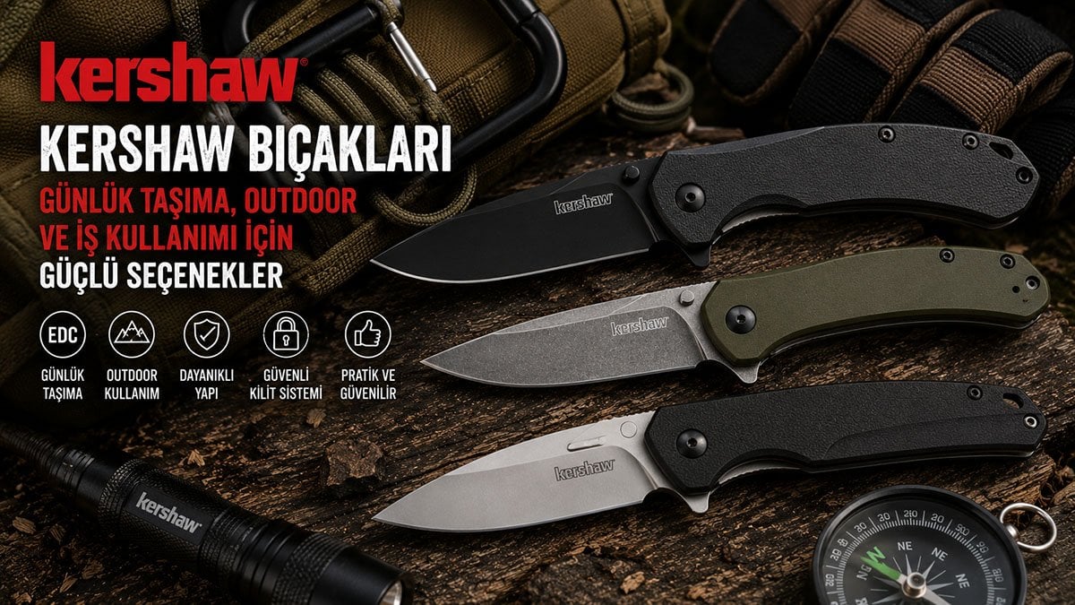 Kershaw bıçak modellerini ve outdoor ekipman kültürünü anlatan haber görseli