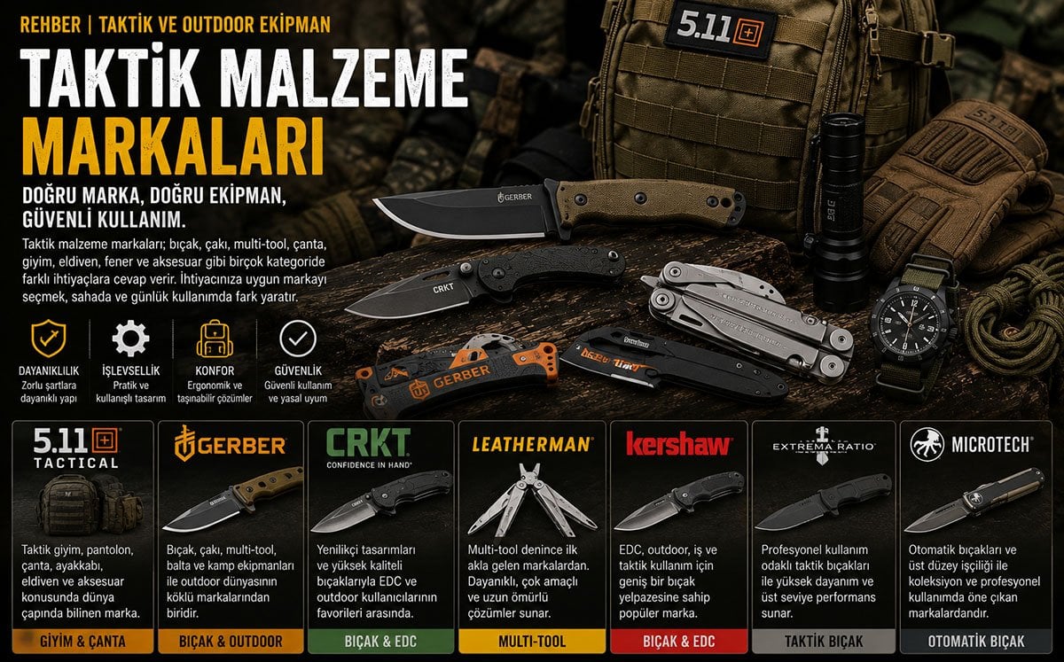 Taktik malzeme markaları ve outdoor ekipman seçimini anlatan haber görseli