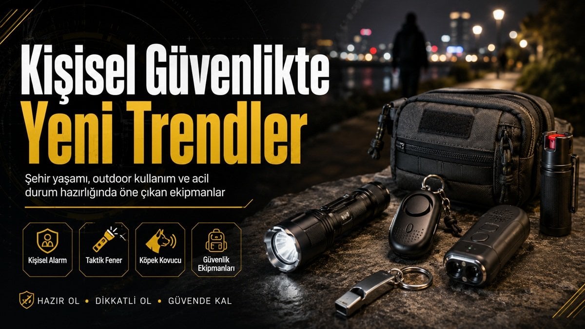 Kişisel güvenlikte yeni trendler ve şehir outdoor güvenlik ekipmanlarını anlatan haber görseli