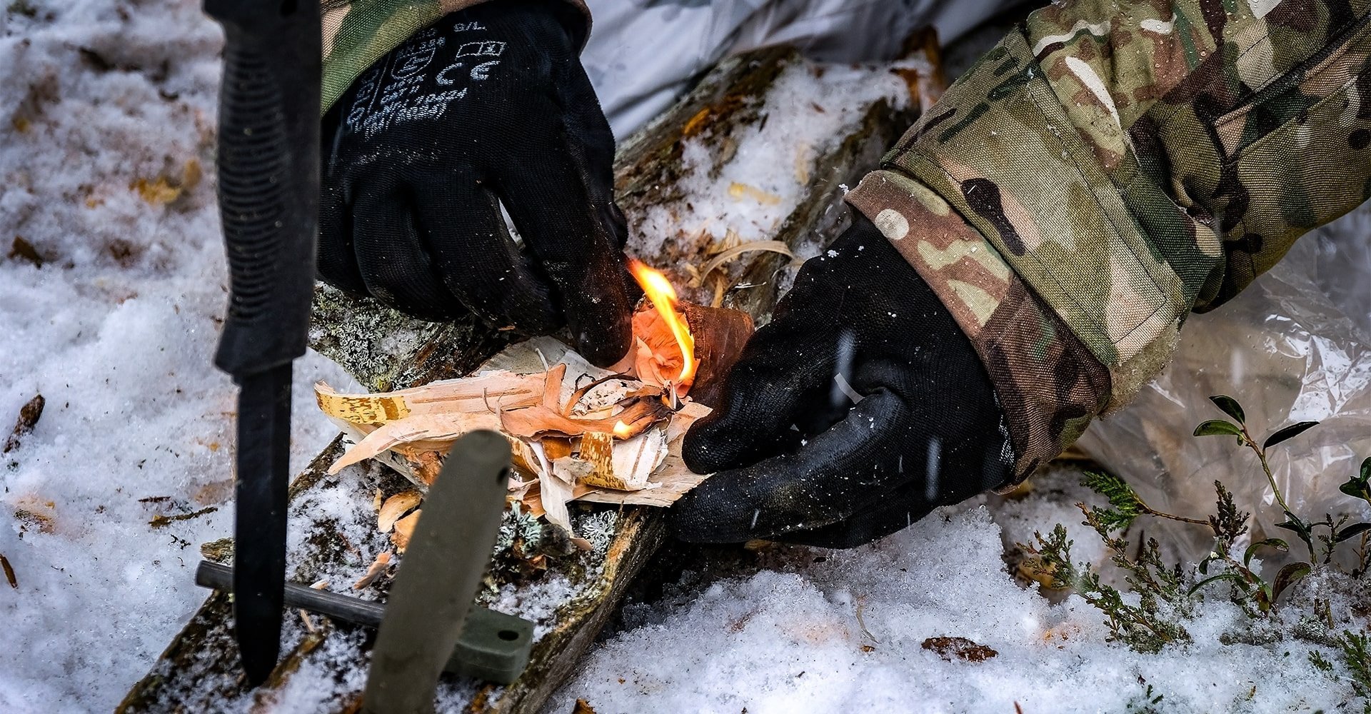 Soğuk havada tinder ve ateşleme görseli