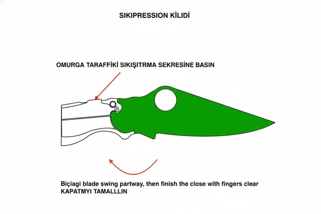 Compression lock bıçak kapatma fotoğrafı