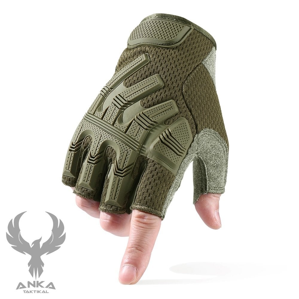 Anka Tactical Combat Kesik Eldiven Haki - XL