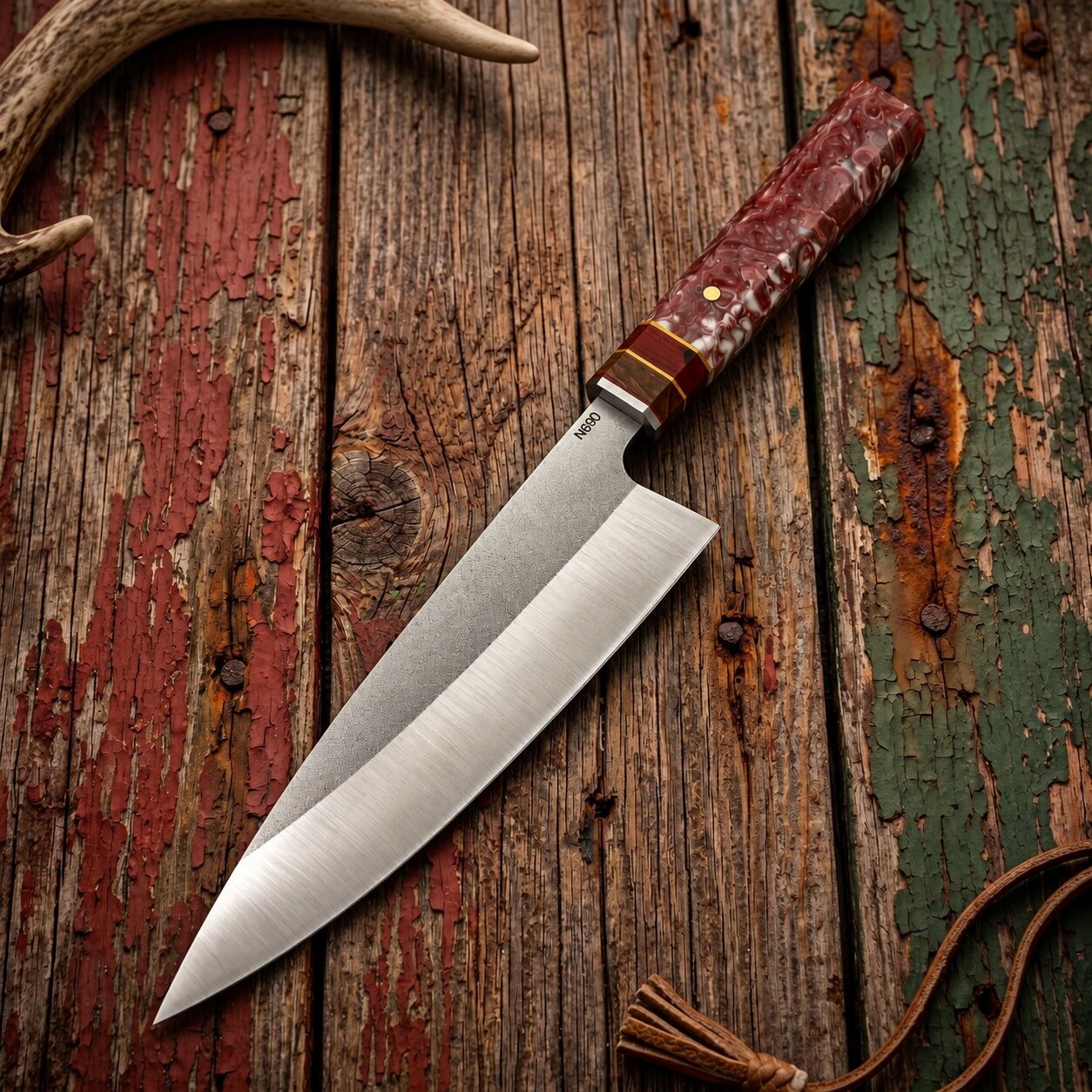 Carmine N690 Profesyonel Şef Bıçağı Bordo