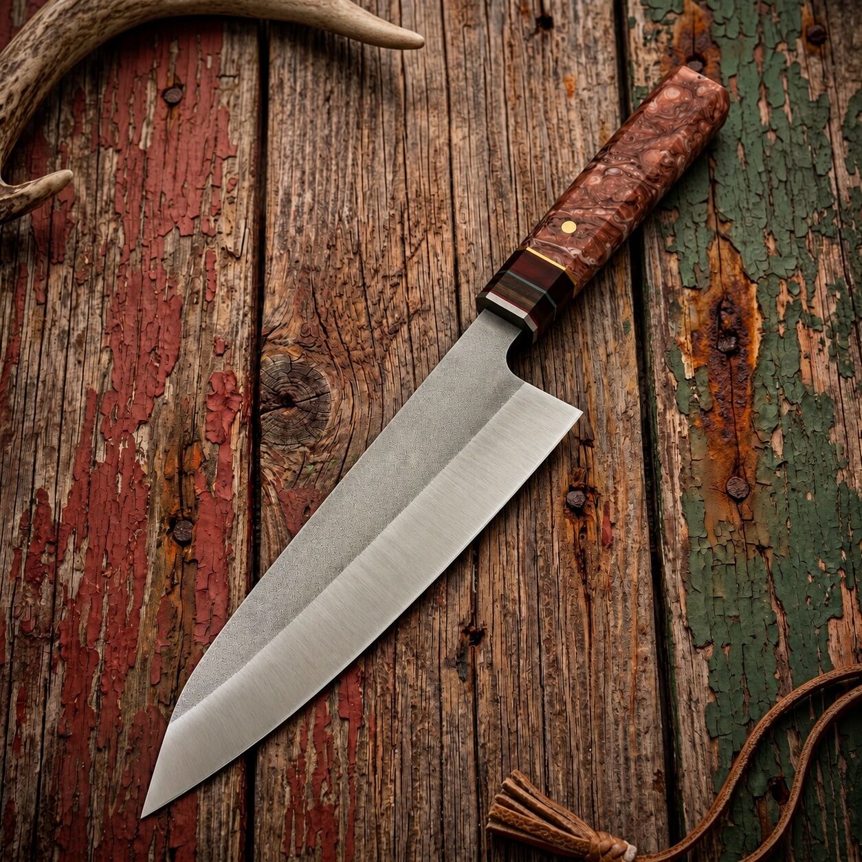 Carmine Kiritsuke N690 Profesyonel Şef Bıçağı Bordo