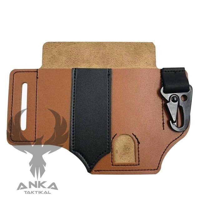 Çok Amaçlı PU Deri Kılıf EDC Organizatör Kılıf Kahve