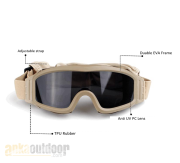 Koruyucu Gözlük 3 Lens Bej