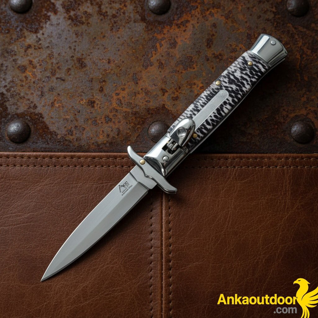 AKC Leverletto Lever Lock Stiletto Çakı Desenli