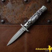 AKC Leverletto Lever Lock Stiletto Çakı Desenli