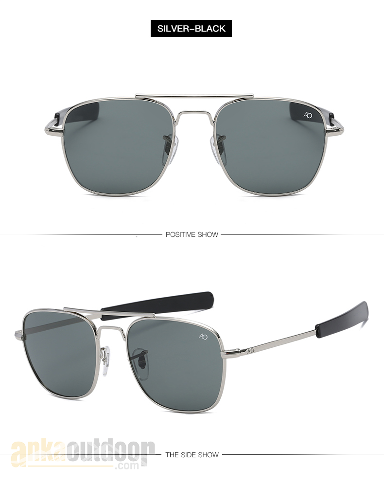 Tactical Aviator Pilot Gözlük Silver-Black