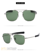 Tactical Aviator Pilot Gözlük Silver-Green
