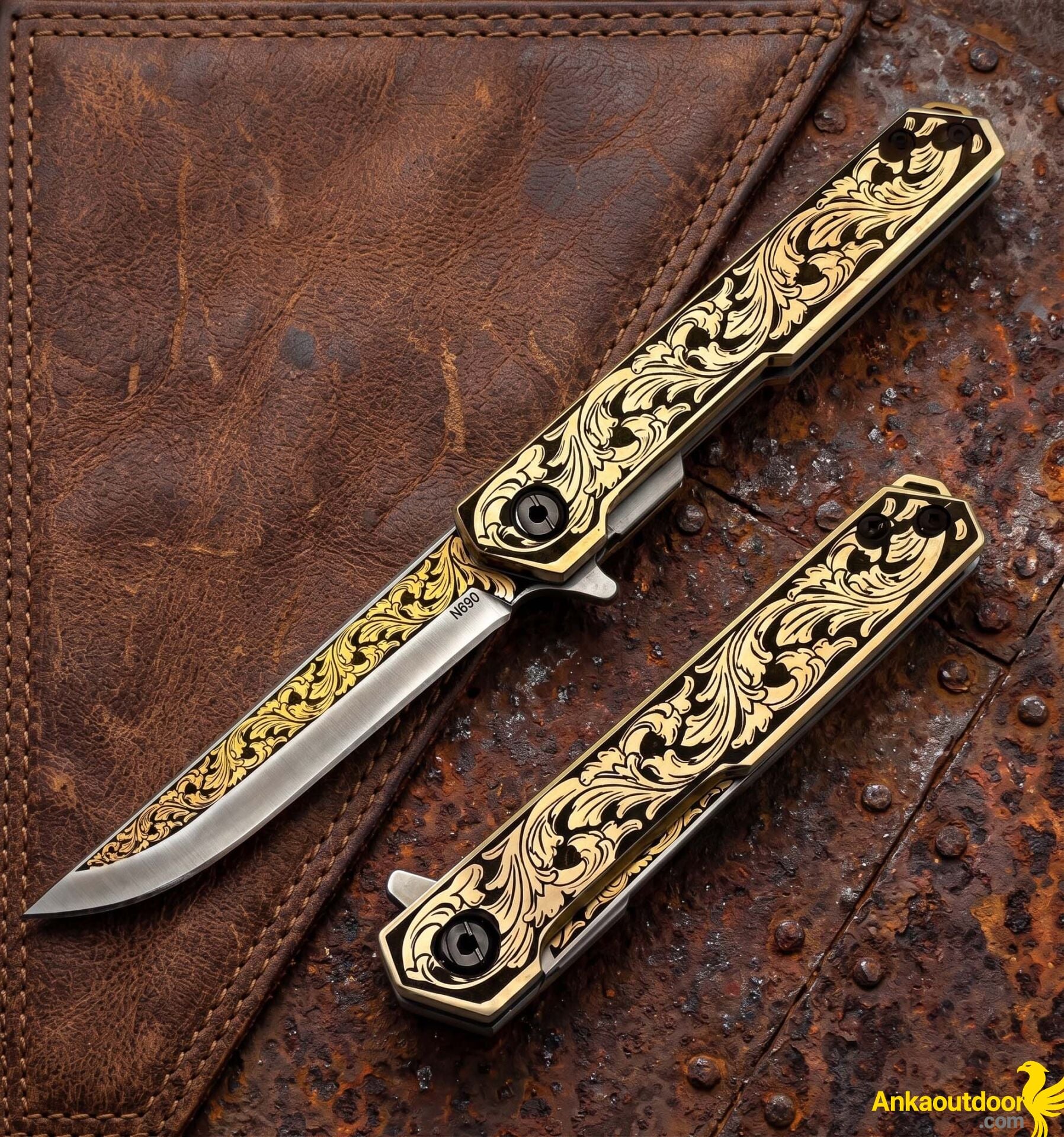 Aurelia XIV Altın İşlemeli N690 Çakı