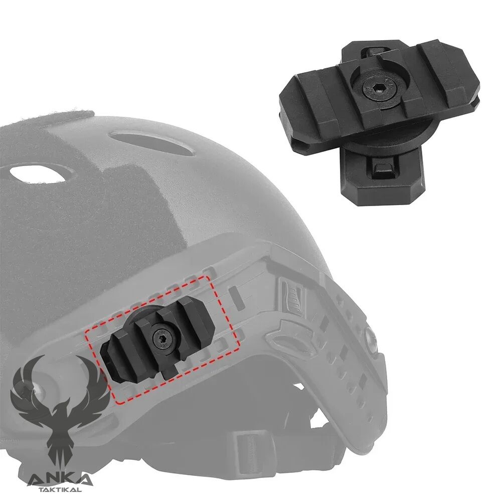 Taktik Kask Yan Ray Adaptörü Siyah