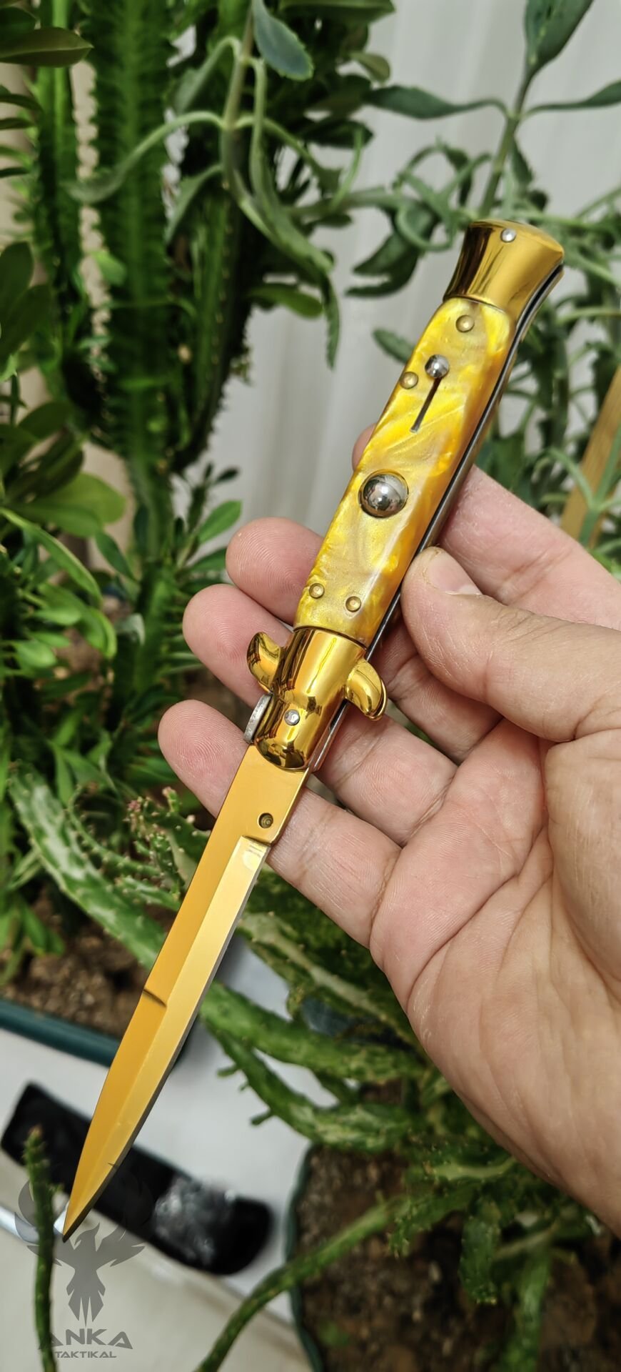 AKC italyan Stiletto Çakı Gold